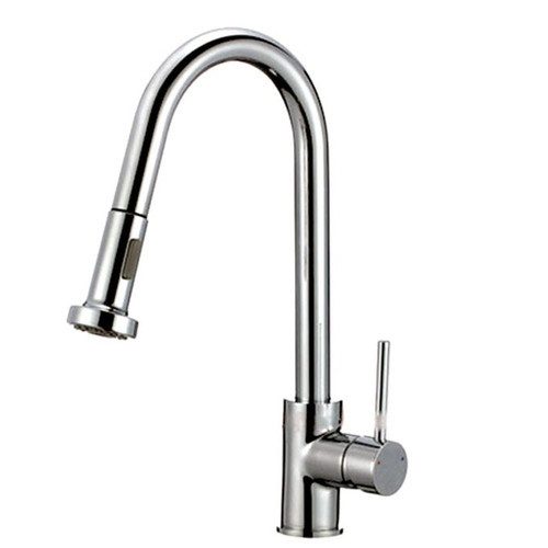 Satin Nickel Pull Down Faucet Single Hole